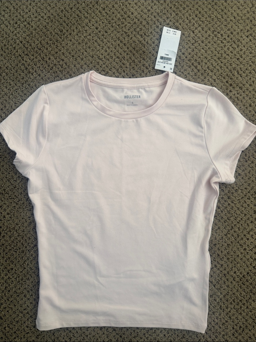 Hollister Pale Pink Short Sleeve Crewneck Tee